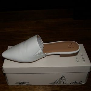 White Pointed Toe Flats